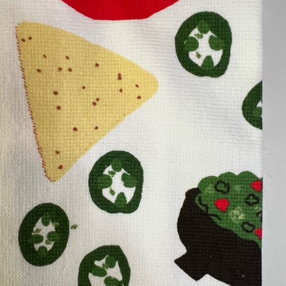 Set of 2 Mexican Appetizers Kitchen Towels Queso Salsa Guacamole Nacho Chips - Picture 3 of 8